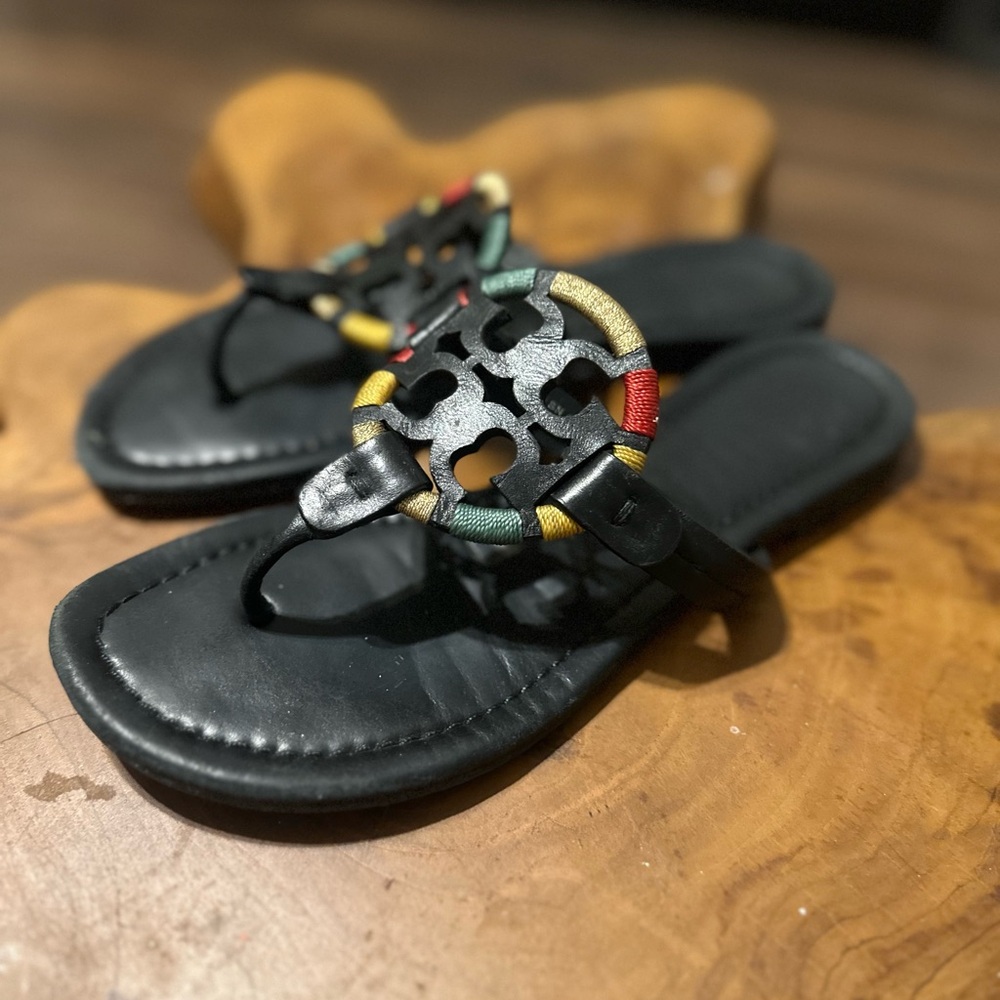 TORY Burch miller embroidered sandal leather!